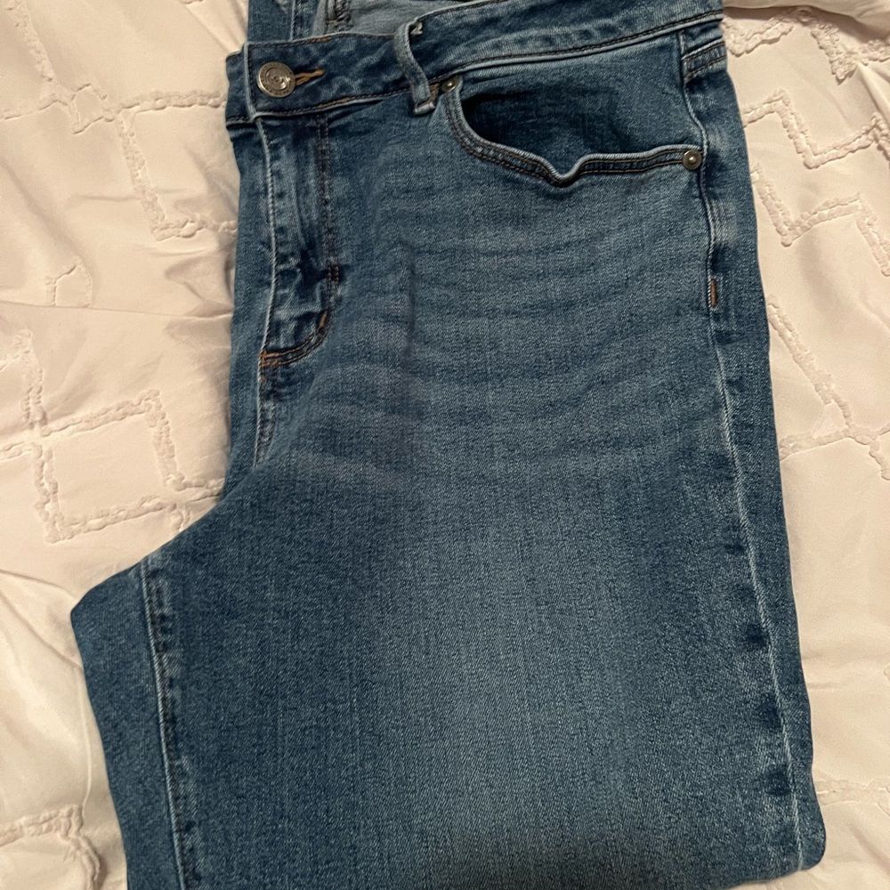 LOFT Women's Crop Leg Jeans in Denim Blue